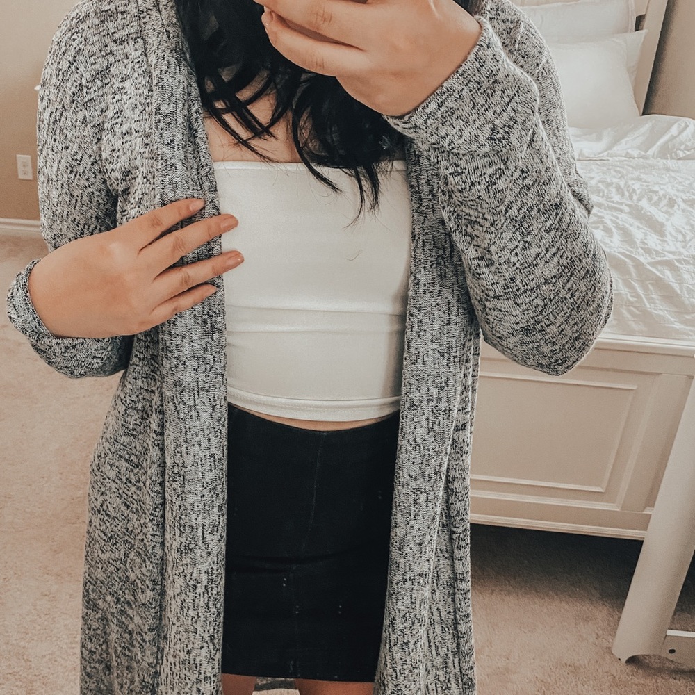 Light Grey Blue Duster Cardigan
